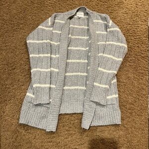 Pink rose Stripped open front long cardigan small